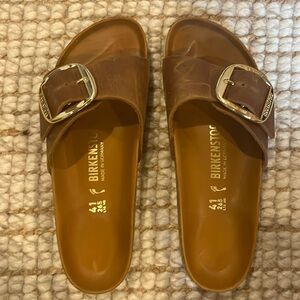 Birkenstock Madrid Big Buckle Oiled Cognac Leather